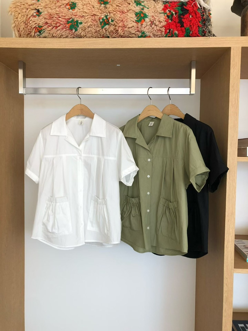 ONDO-P韓國代購女裝新款推薦26春夏職業人氣襯衫蕾絲衫口袋ONDO-P襯衫/蕾絲衫