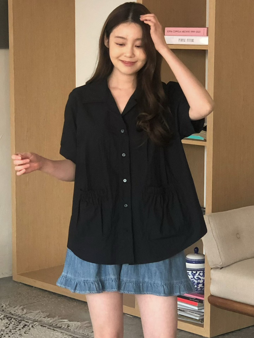 ONDO-P韓國代購女裝新款推薦26春夏職業人氣襯衫蕾絲衫口袋ONDO-P襯衫/蕾絲衫圖色3