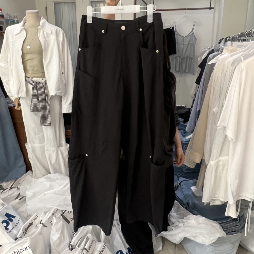 LE AHICON東大門實拍女士新品真品休閑人氣26春夏休閑褲口袋Le Ahicon休閑褲圖色1
