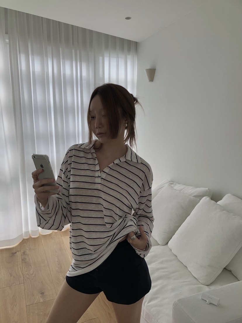 MADE-P韓國代購女裝新品時尚熱賣職業26春夏休閑長袖T恤MADE-P長袖T恤