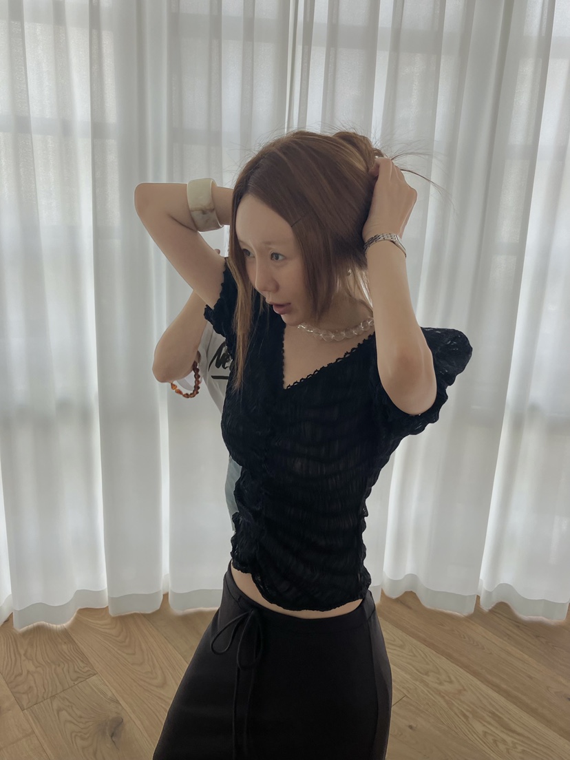 MADE-P韓國直郵女裝新款真品熱賣時尚推薦休閑襯衫蕾絲衫MADE-P襯衫/蕾絲衫