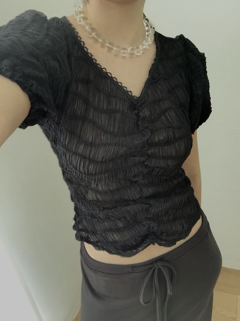 MADE-P韓國直郵女裝新款真品熱賣時尚推薦休閑襯衫蕾絲衫MADE-P襯衫/蕾絲衫