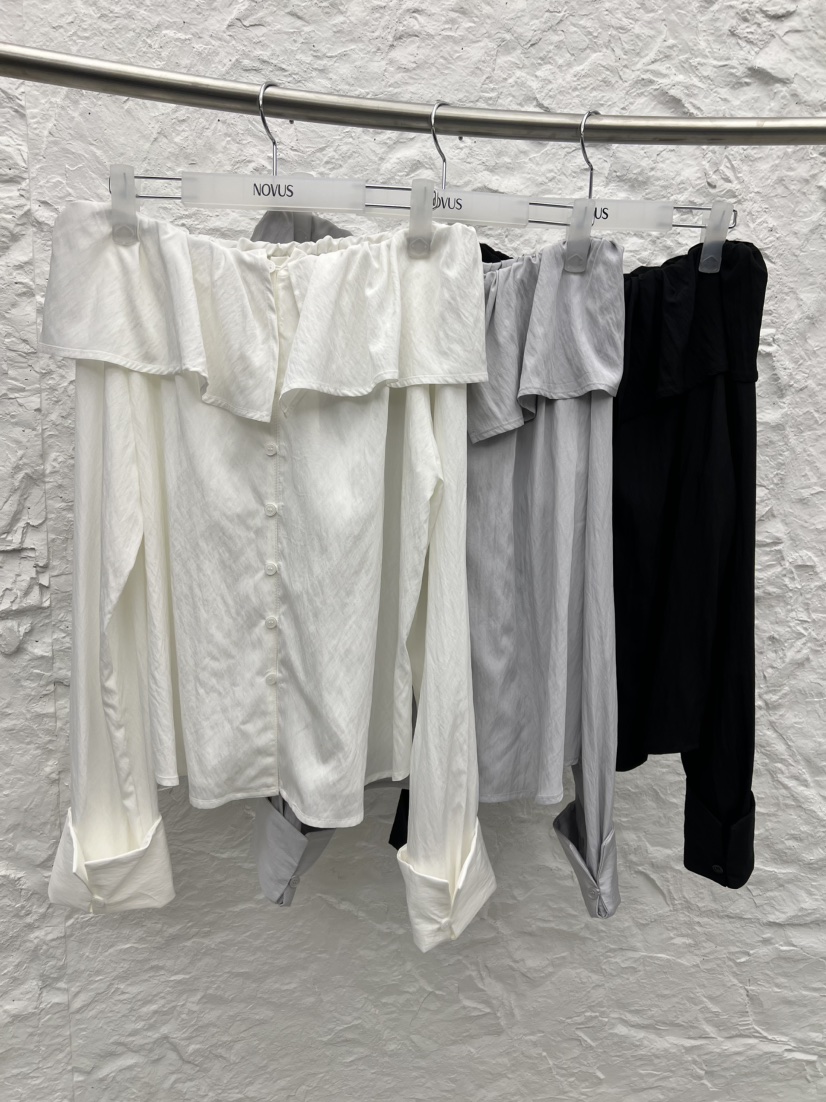 NOVUS韓國直郵女裝新款推薦職業時尚熱賣人氣襯衫蕾絲衫露肩NOVUS襯衫/蕾絲衫