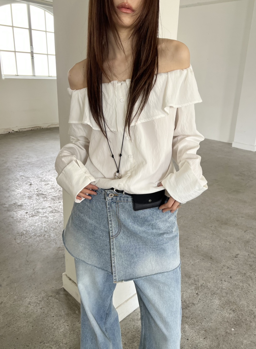 NOVUS韓國直郵女裝新款推薦職業時尚熱賣人氣襯衫蕾絲衫露肩NOVUS襯衫/蕾絲衫