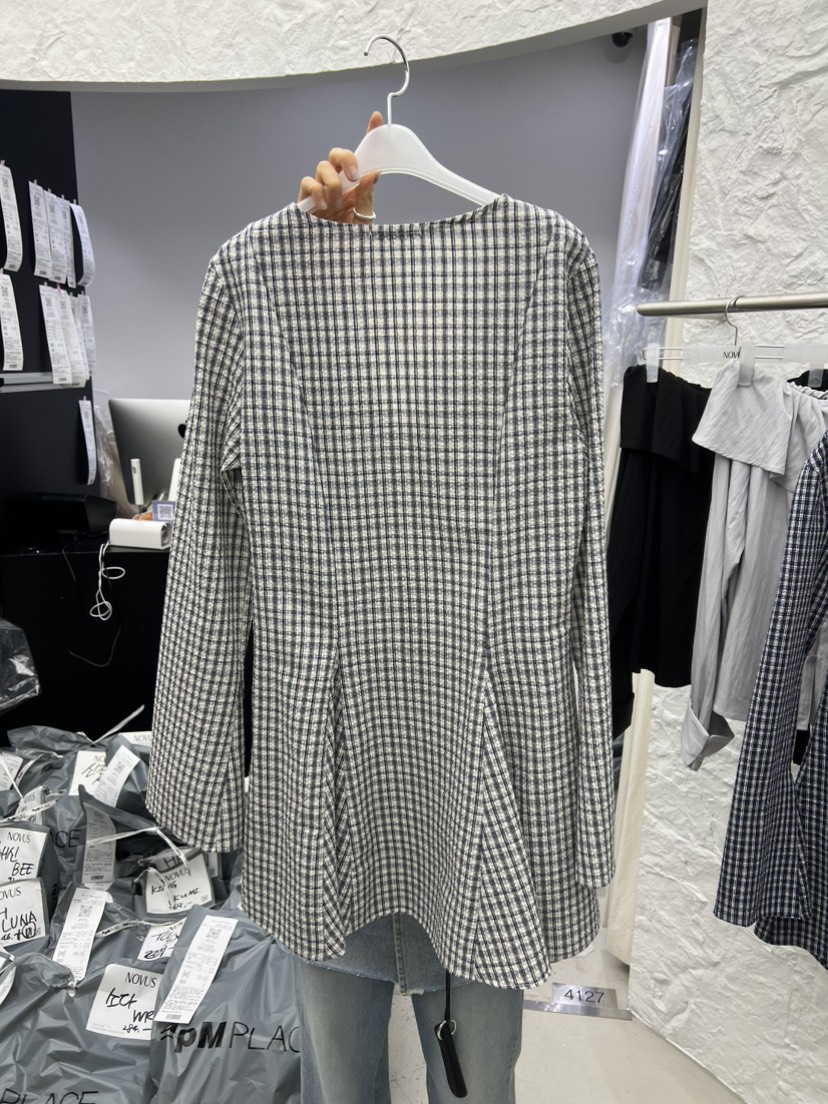 NOVUS韓國直郵女裝新款熱賣職業26春夏時尚推薦連衣裙格子NOVUS連衣裙