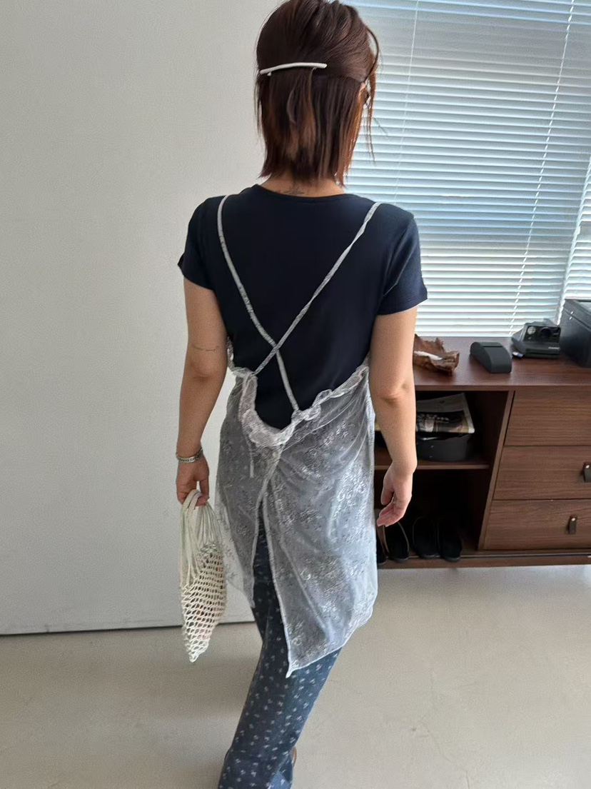 OLI SEOUL韓國直郵實拍女裝新品推薦時尚連衣裙蕾絲開衩OLI SEOUL連衣裙