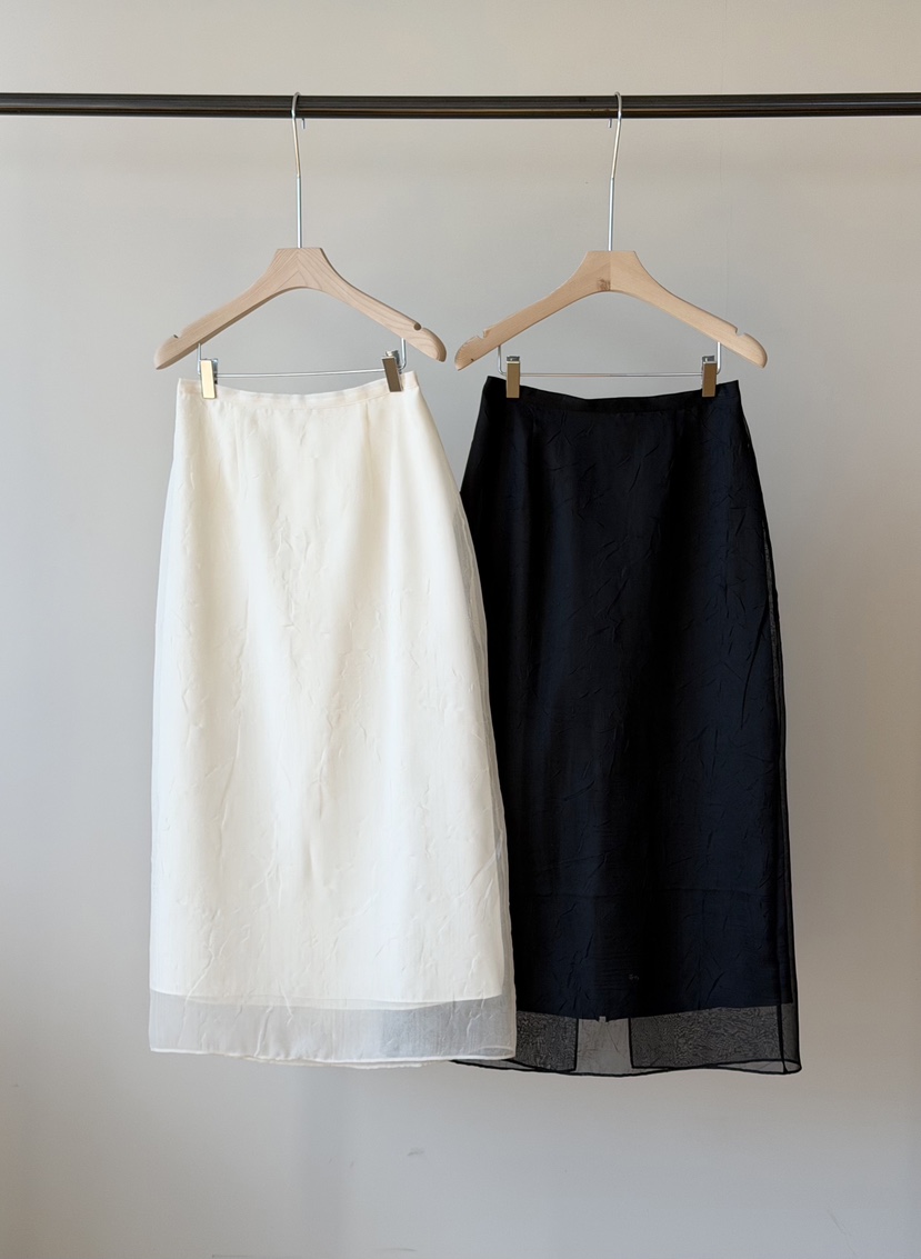 AMY GRACE-A韓國東大門代購女裝新款職業熱賣26春夏長裙透明AMY GRACE-A長裙