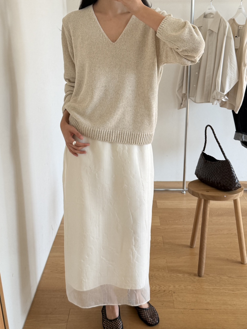 AMY GRACE-A韓國東大門代購女裝新款職業熱賣26春夏長裙透明AMY GRACE-A長裙