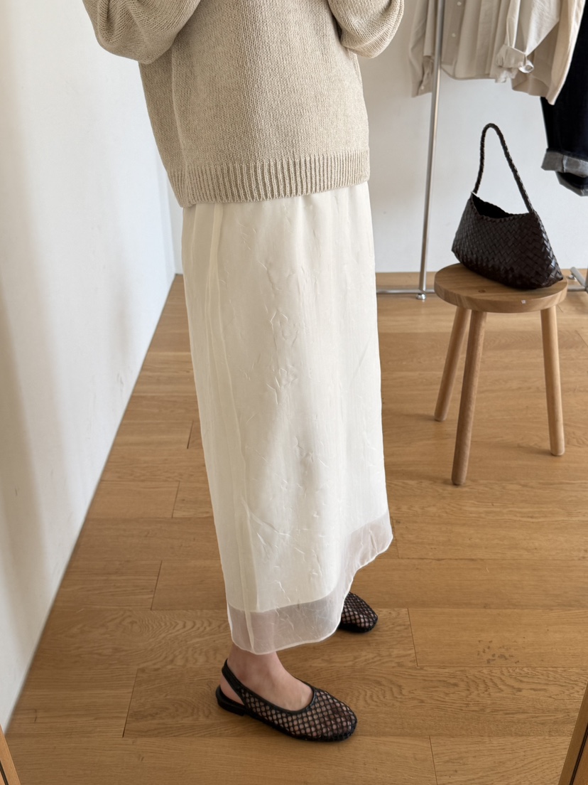 AMY GRACE-A韓國東大門代購女裝新款職業熱賣26春夏長裙透明AMY GRACE-A長裙