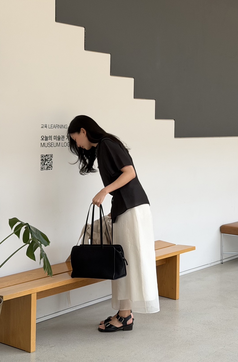 AMY GRACE-A韓國東大門代購女裝新款職業熱賣26春夏長裙透明AMY GRACE-A長裙