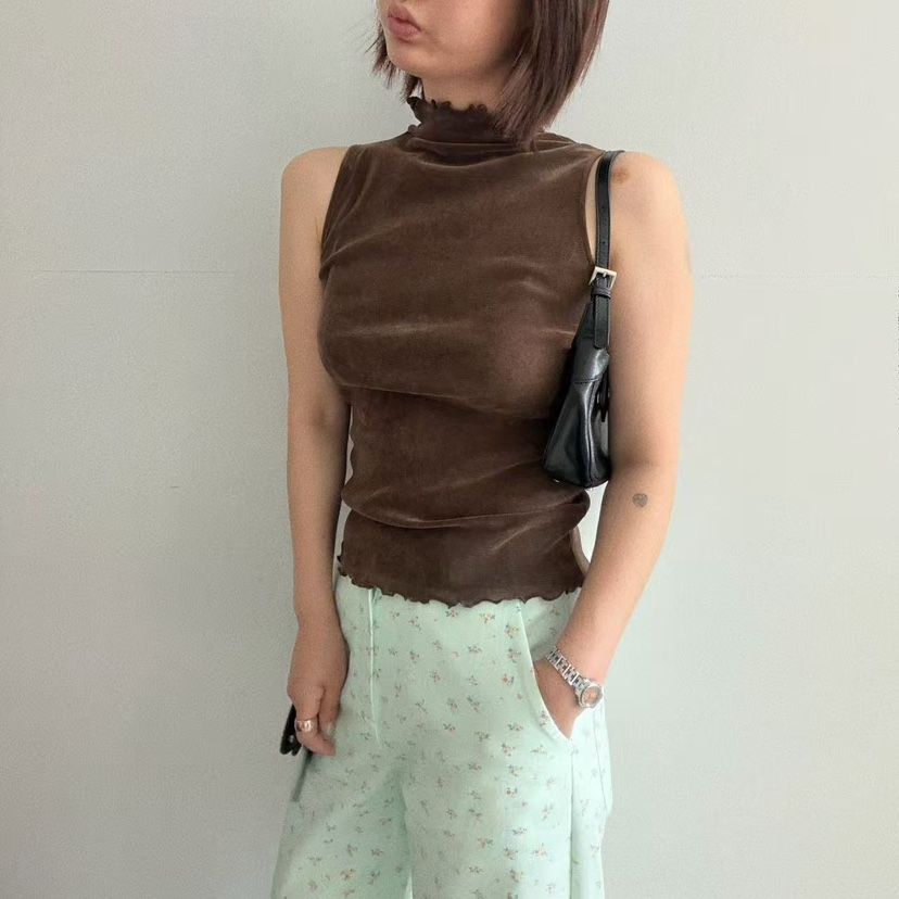 OLI SEOUL韓國代購女裝新款職業推薦人氣吊帶背心天鵝絨OLI SEOUL吊帶/背心