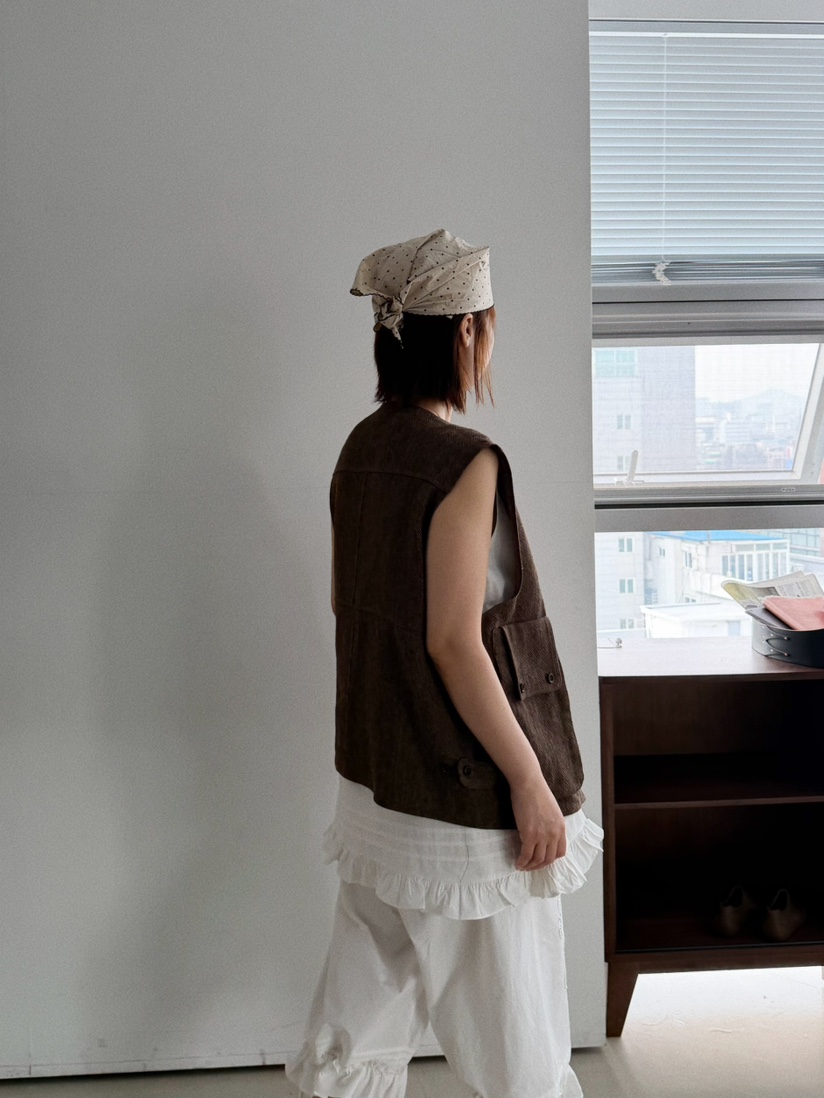 OLI SEOUL韓國東大門直郵女裝新款熱賣人氣時尚馬甲亞麻OLI SEOUL馬甲