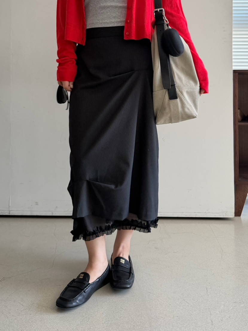 OLI SEOUL韓國東大門代購女士新款推薦熱賣職業長裙圓領OLI SEOUL長裙