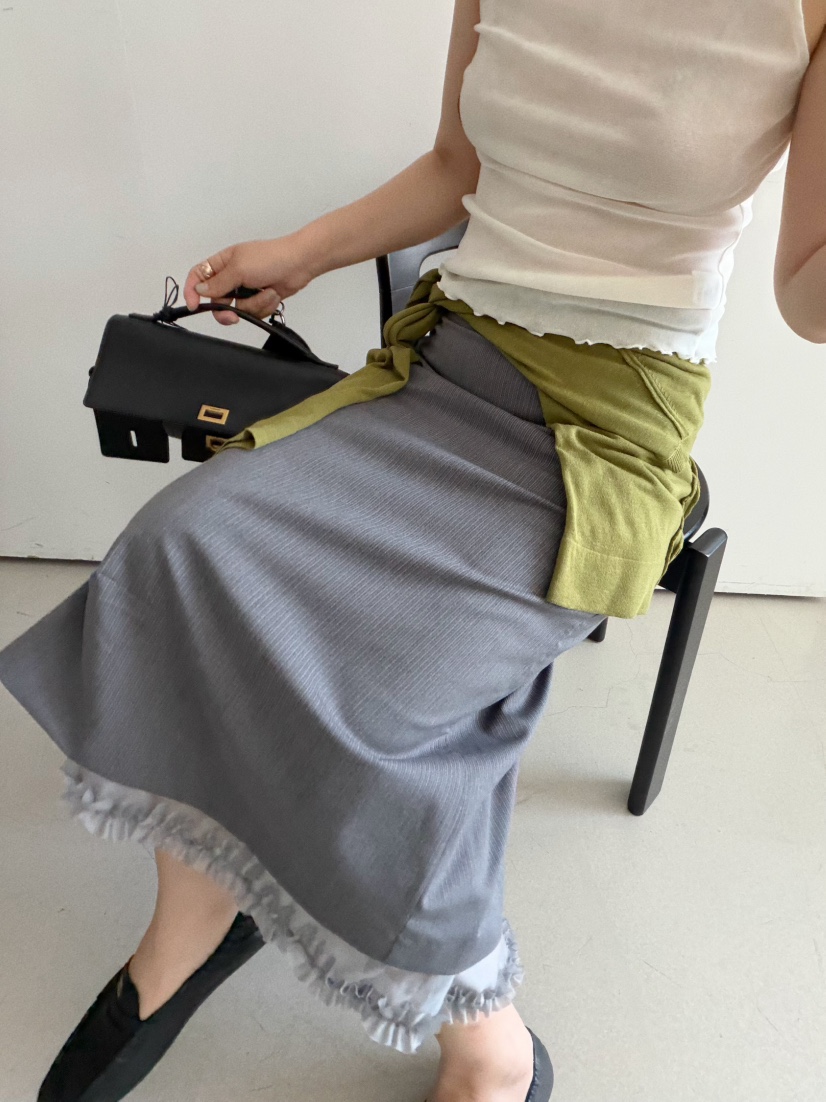 OLI SEOUL韓國東大門代購女士新款推薦熱賣職業長裙圓領OLI SEOUL長裙