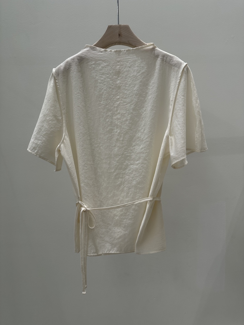 AMY GRACE-A韓國直郵女士新品休閑襯衫蕾絲衫含腰繩高領AMY GRACE-A襯衫/蕾絲衫圖色1