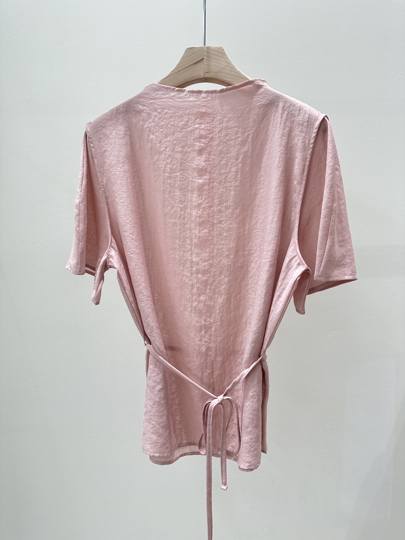 AMY GRACE-A韓國直郵女士新品休閑襯衫蕾絲衫含腰繩高領AMY GRACE-A襯衫/蕾絲衫圖色2