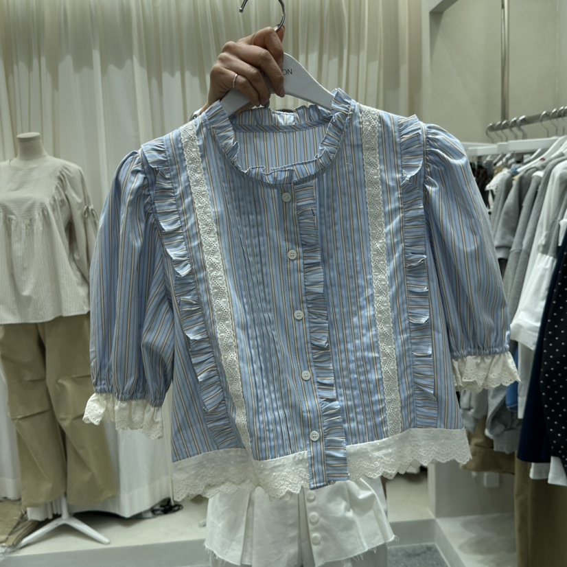 AFTERNOON韓國東大門直郵女士新品熱賣職業休閑襯衫蕾絲衫AFTERNOON襯衫/蕾絲衫圖色2