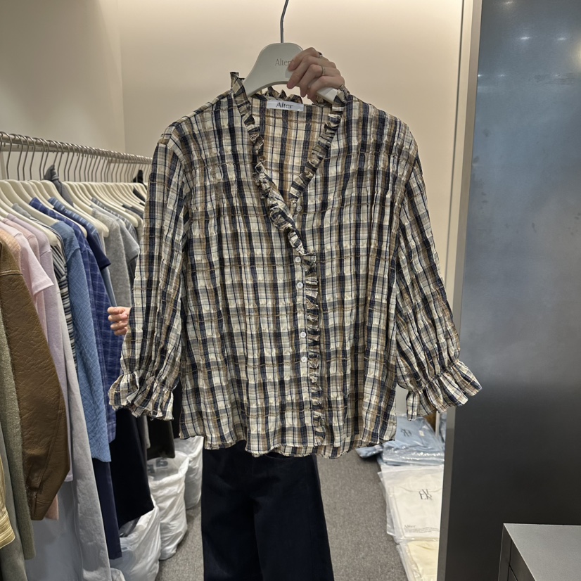 ALTER韓國代購女士新款推薦26春夏人氣時尚職業襯衫蕾絲衫Alter襯衫/蕾絲衫圖色1