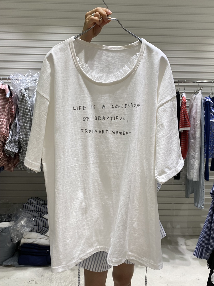 BRICKLANE韓國代購女士新品人氣26春夏休閑時尚推薦T恤褶皺BRICKLANET恤圖色1