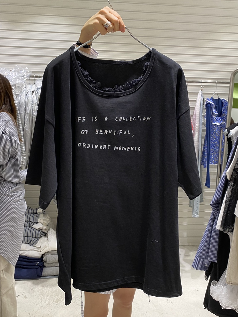 BRICKLANE韓國代購女士新品人氣26春夏休閑時尚推薦T恤褶皺BRICKLANET恤圖色2