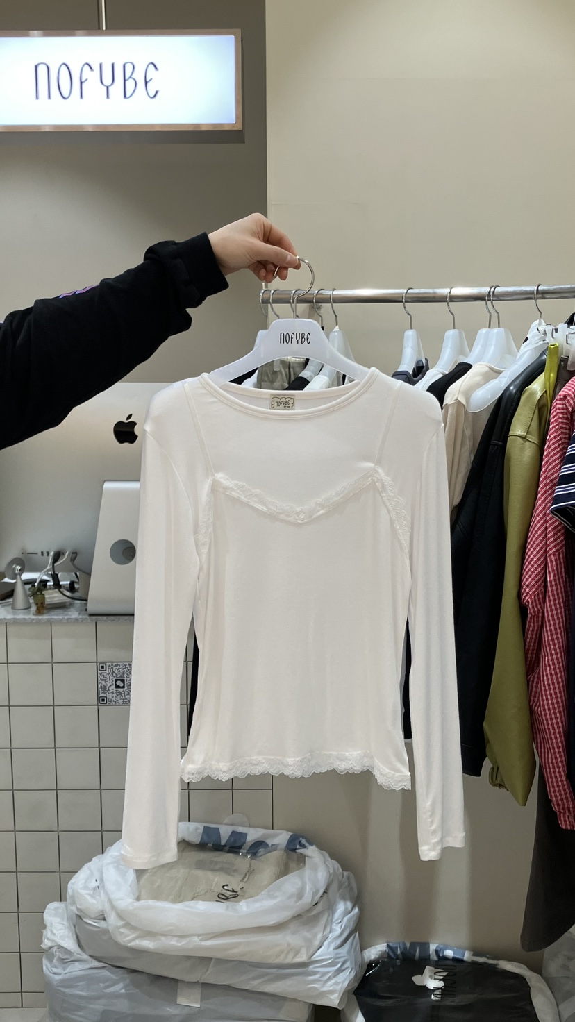 NOFYBE韓國直郵實拍女裝新品休閑時尚熱賣人氣長袖T恤假兩件NOFYBE長袖T恤圖色2