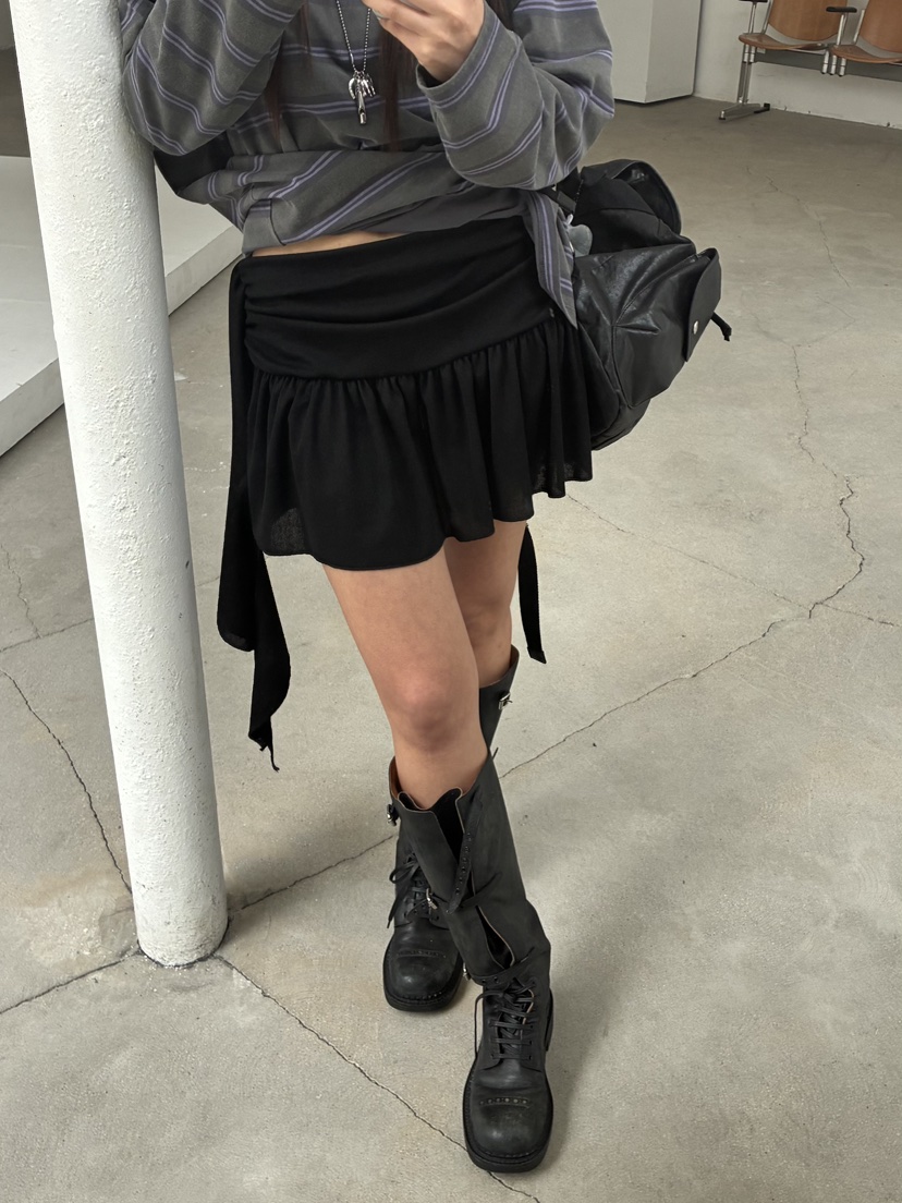 ACME韓國直郵女裝新品休閑熱賣時尚26春夏職業人氣短裙褶皺ACME短裙