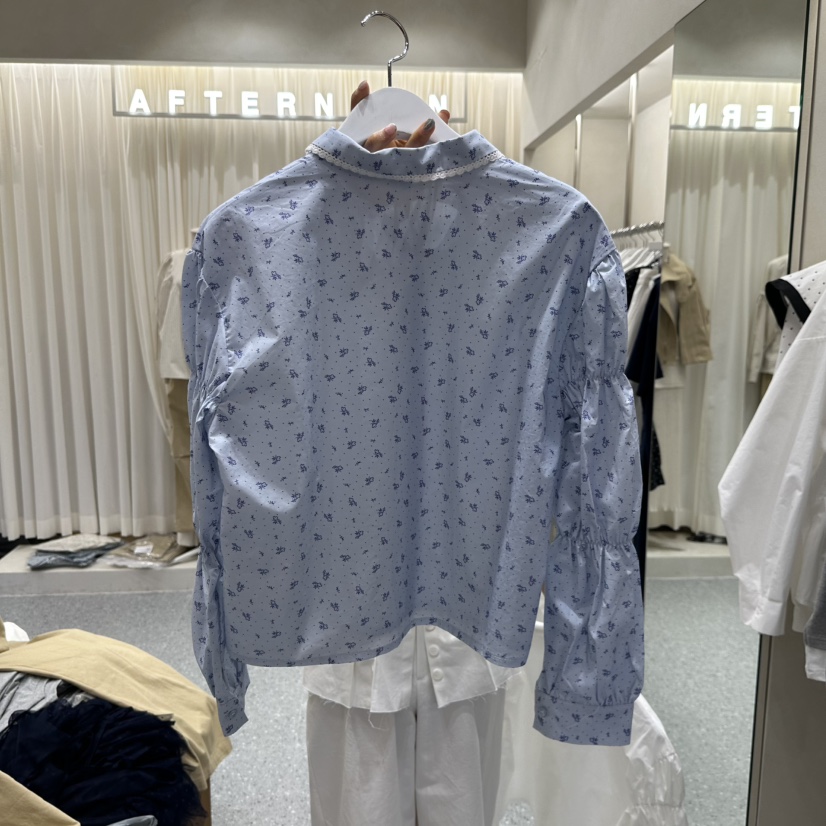 AFTERNOON韓國東大門直郵女裝新品時尚推薦休閑襯衫蕾絲衫AFTERNOON襯衫/蕾絲衫