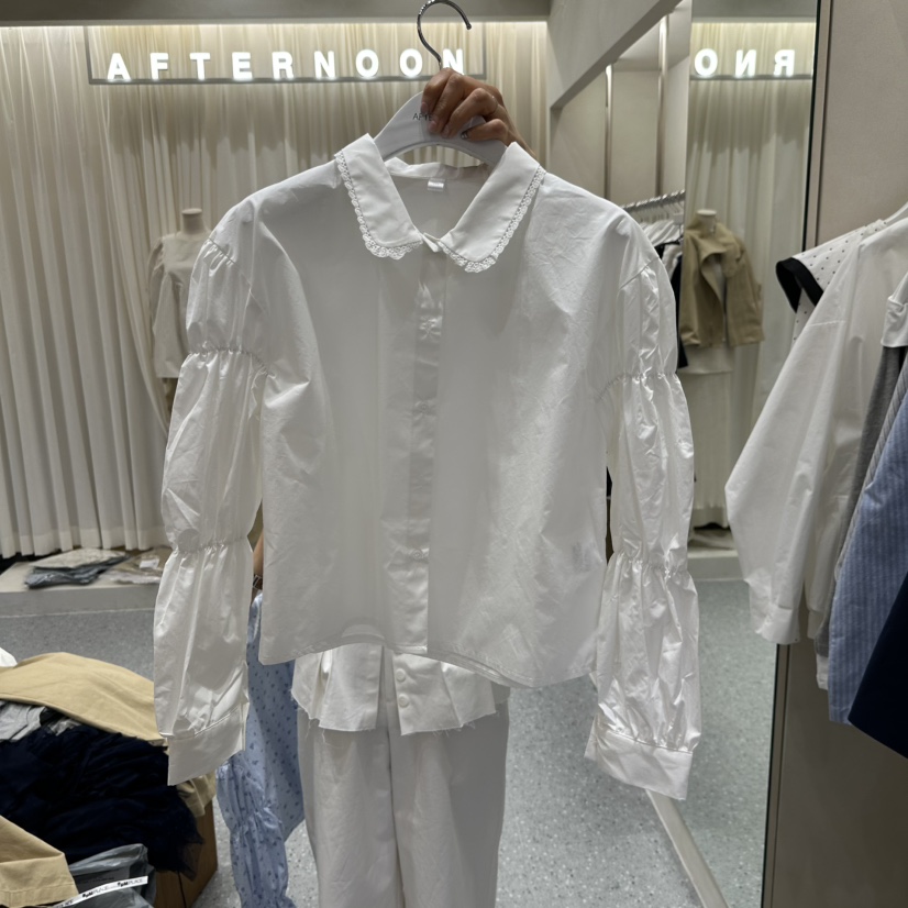 AFTERNOON韓國東大門直郵女裝新品時尚推薦休閑襯衫蕾絲衫AFTERNOON襯衫/蕾絲衫圖色1