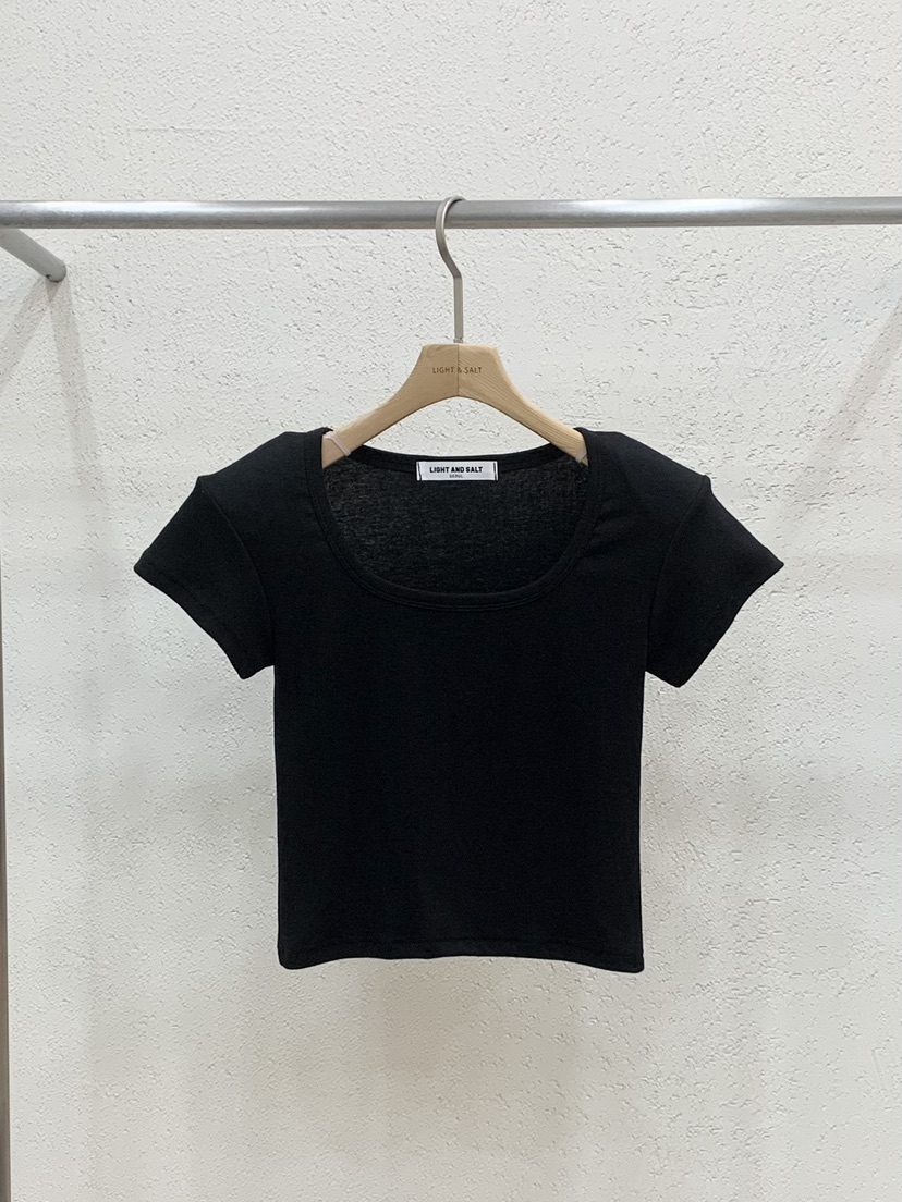 LIGHT AND SALT韓國直郵女裝新品人氣職業熱賣26春夏T恤LIGHT AND SALTT恤圖色6黑色