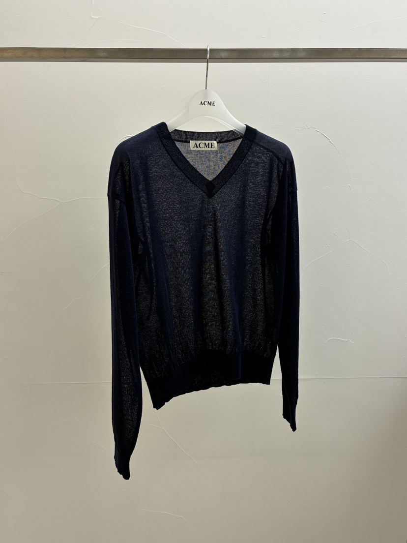 ACME韓國直郵實拍女裝新品人氣26春夏職業時尚針織衫V領透視ACME針織衫圖色4