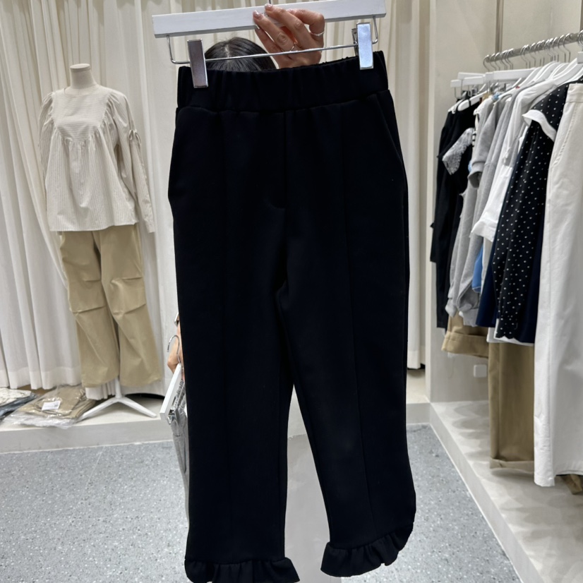 AFTERNOON韓國東大門直郵女士新款職業26春夏休閑褲荷葉邊AFTERNOON休閑褲圖色2