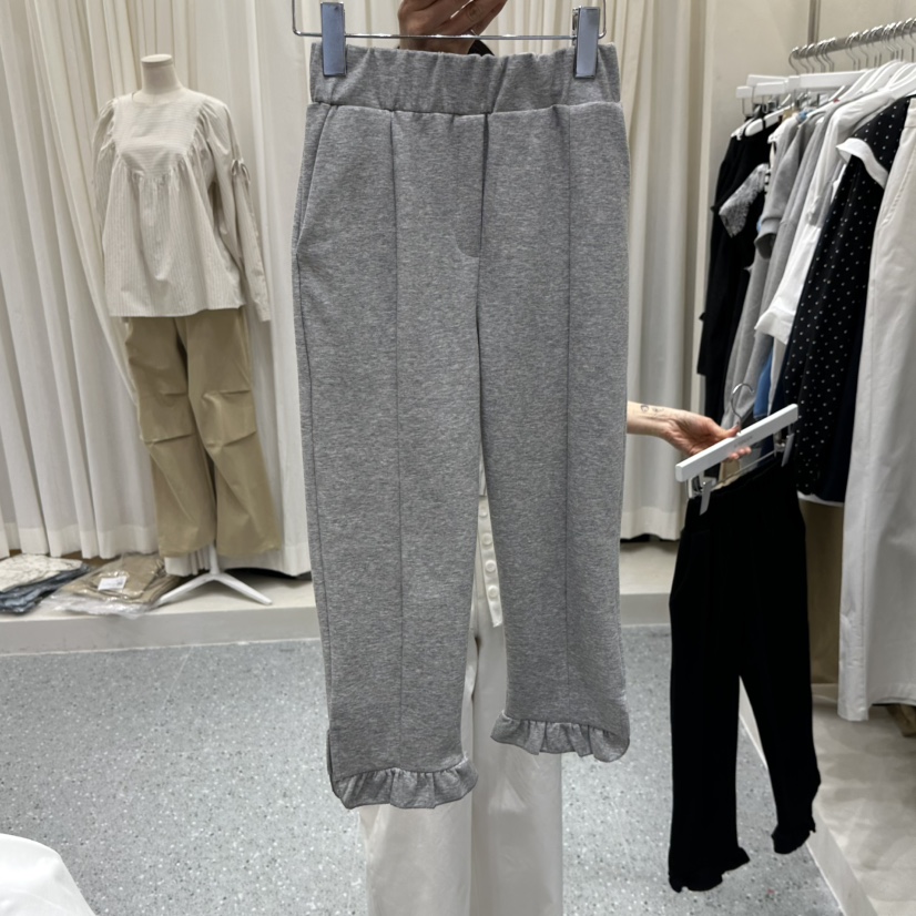 AFTERNOON韓國東大門直郵女士新款職業26春夏休閑褲荷葉邊AFTERNOON休閑褲圖色3