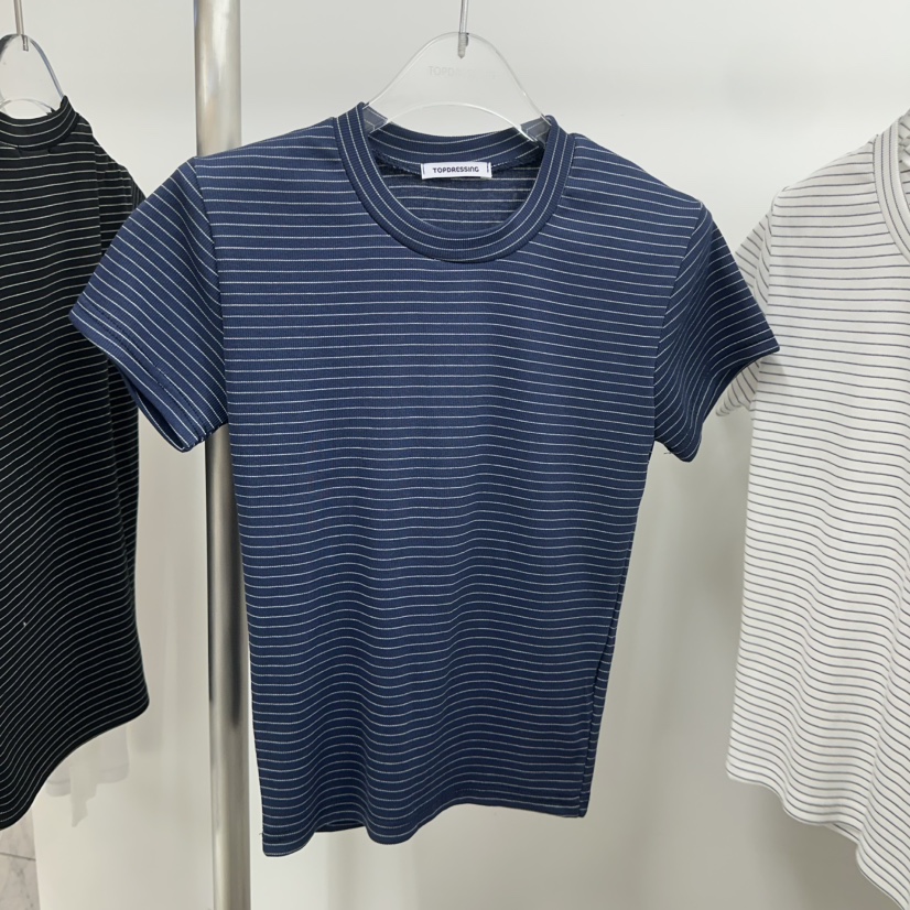 TOPDRESSING韓國東大門直郵女裝新款26春夏推薦休閑熱賣T恤TOPDRESSINGT恤圖色4深藍色