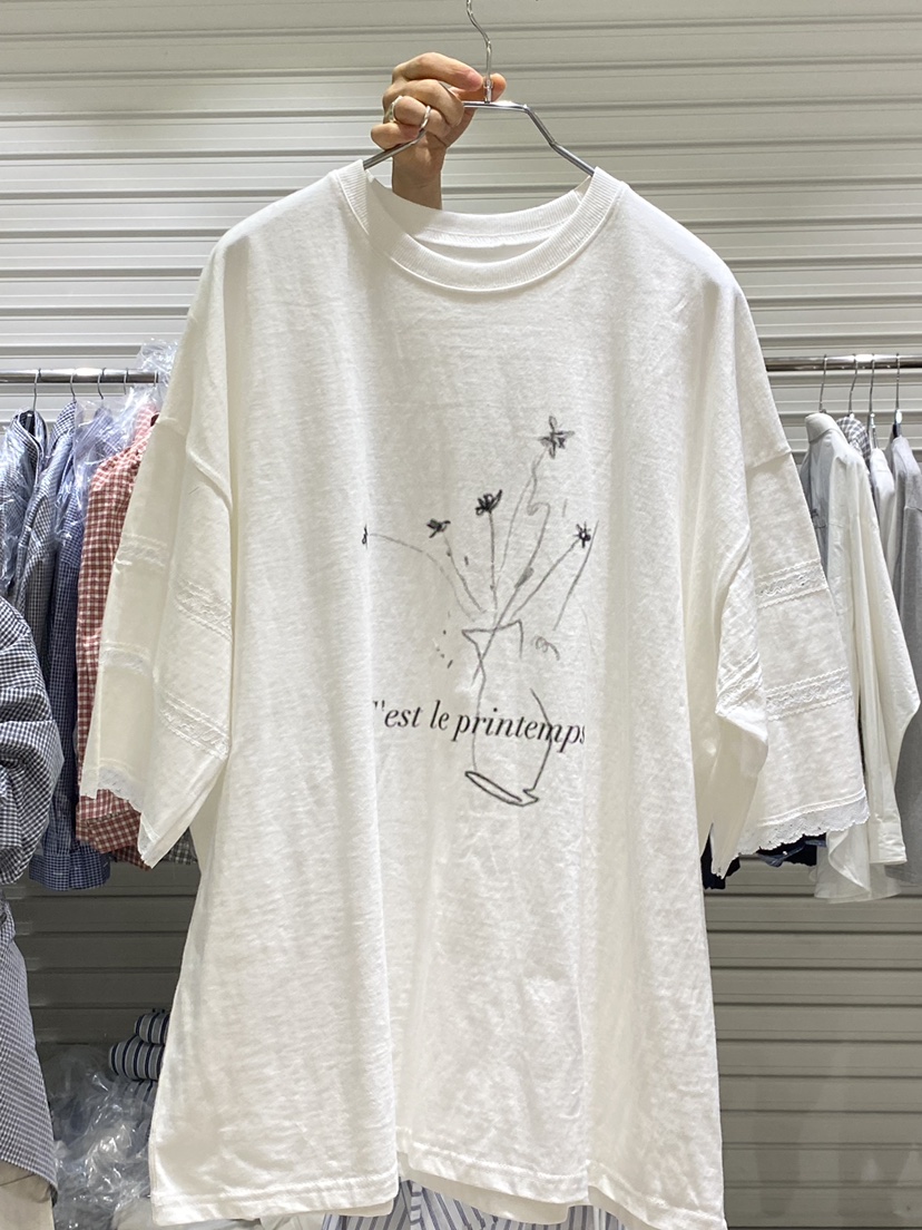 BRICKLANE韓國東大門代購女裝新品26春夏時尚職業T恤蕾絲BRICKLANET恤圖色1