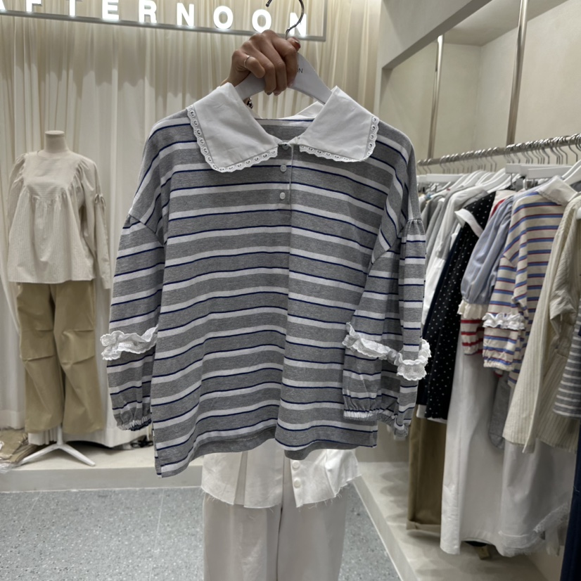 AFTERNOON韓國東大門代購女士新款時尚熱賣人氣職業長袖T恤AFTERNOON長袖T恤圖色1