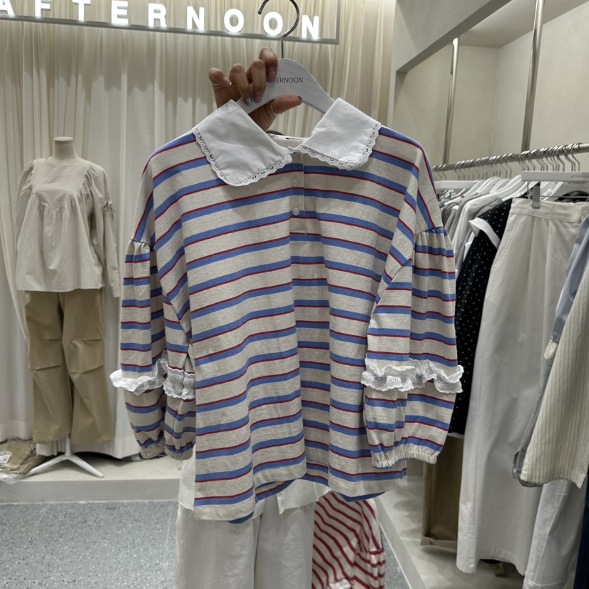 AFTERNOON韓國東大門代購女士新款時尚熱賣人氣職業長袖T恤AFTERNOON長袖T恤圖色2
