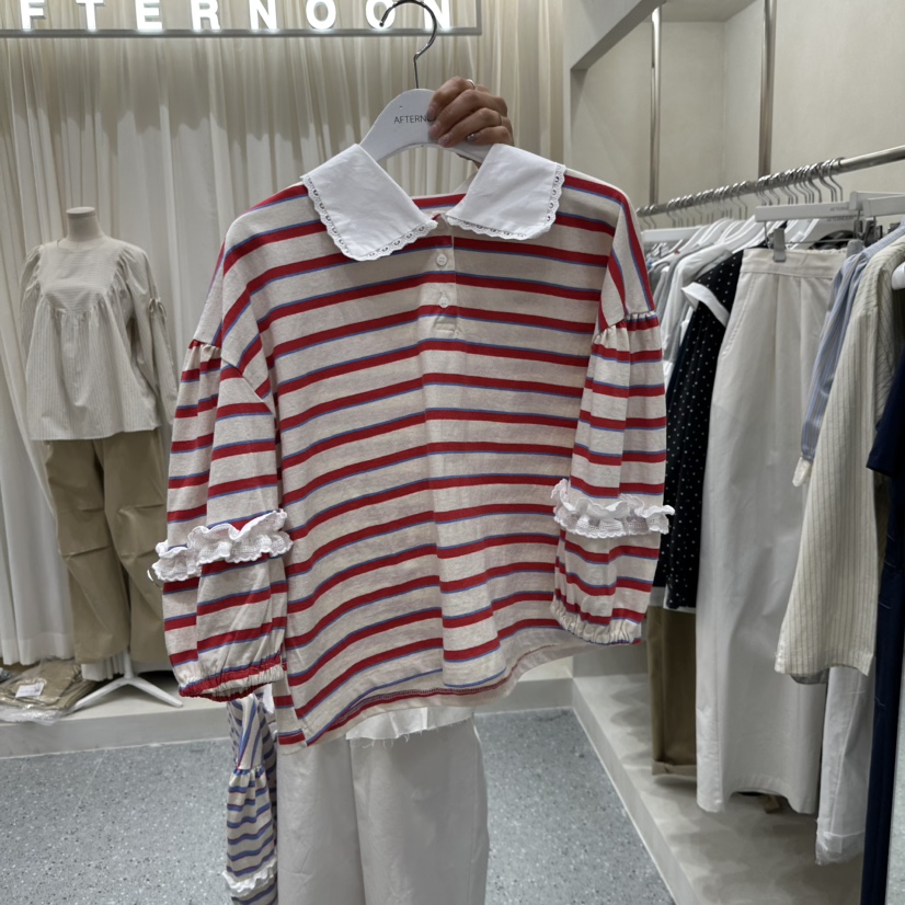 AFTERNOON韓國東大門代購女士新款時尚熱賣人氣職業長袖T恤AFTERNOON長袖T恤圖色3