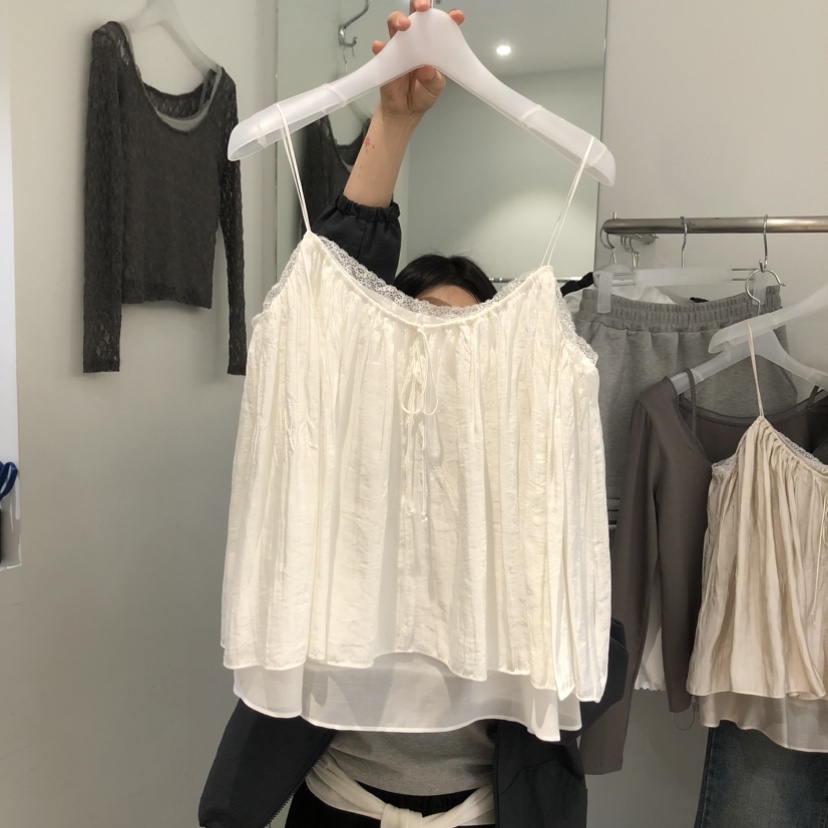 AUBE韓國代購女士新品時尚休閑職業人氣推薦吊帶背心假兩件AUBE吊帶/背心圖色2