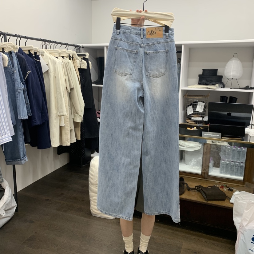 UNANSWERED-MYSTERY/FIFO韓國直郵實拍女士新款推薦牛仔褲水洗牛仔布UNANSWERED-MYSTERY/FIFO牛仔褲