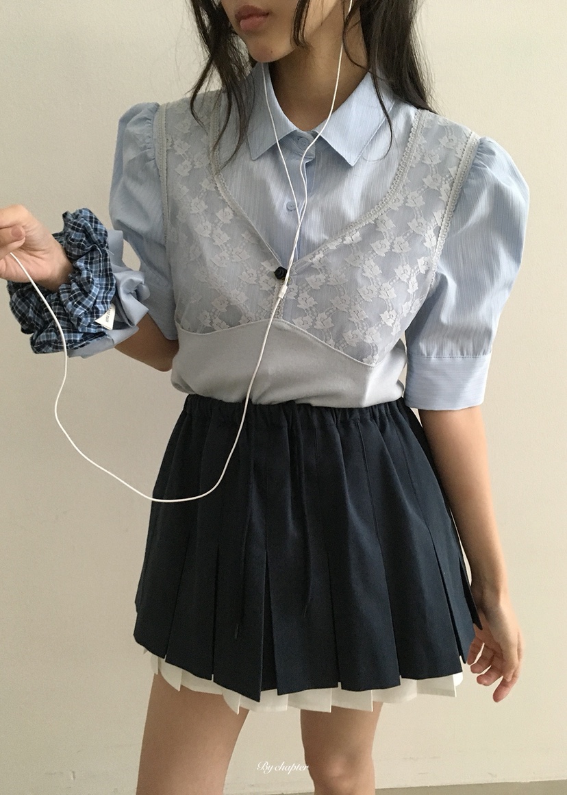 BY CHAPTER韓國東大門直郵女裝新款熱賣襯衫蕾絲衫不含內搭鏤空BY Chapter襯衫/蕾絲衫