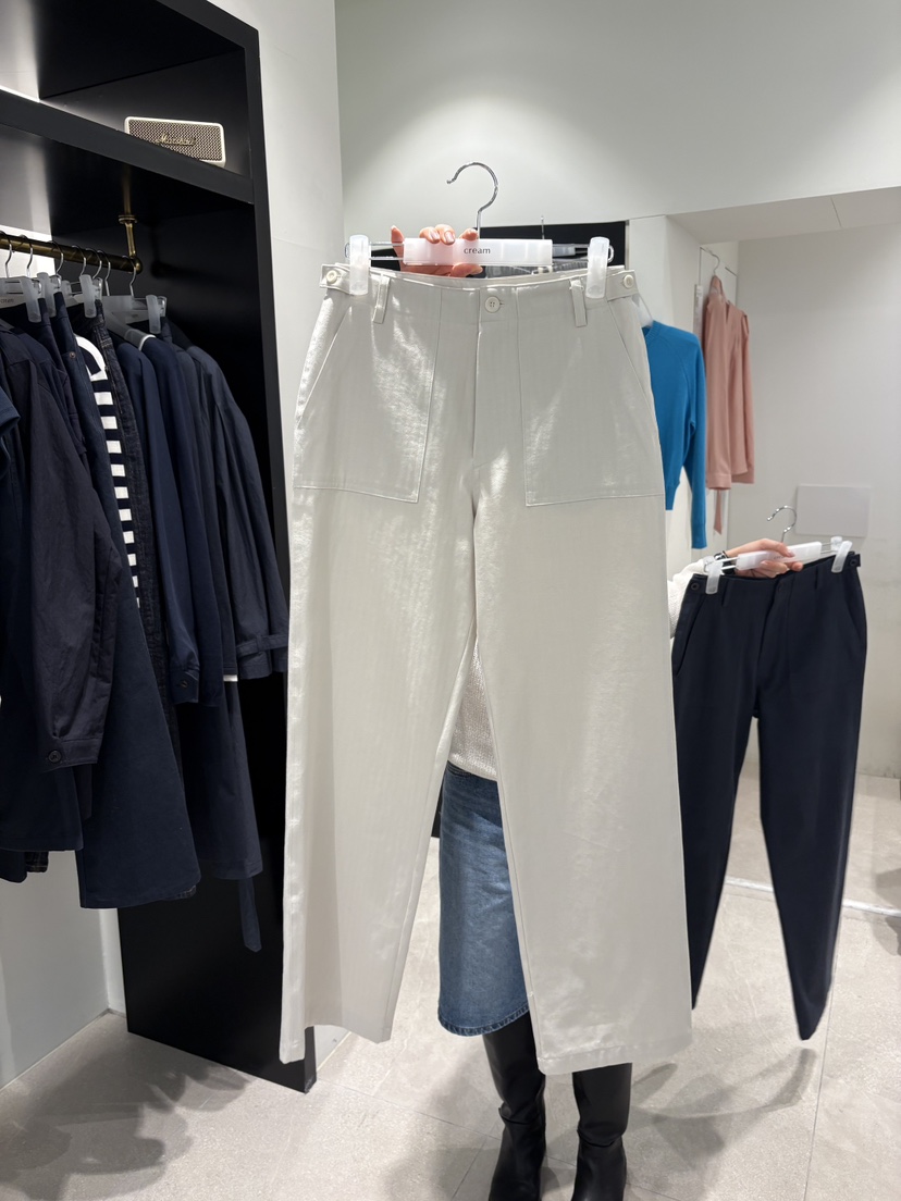 CREAM-P韓國代購女士新款人氣26春夏職業推薦休閑褲人字紋CREAM-P休閑褲圖色1