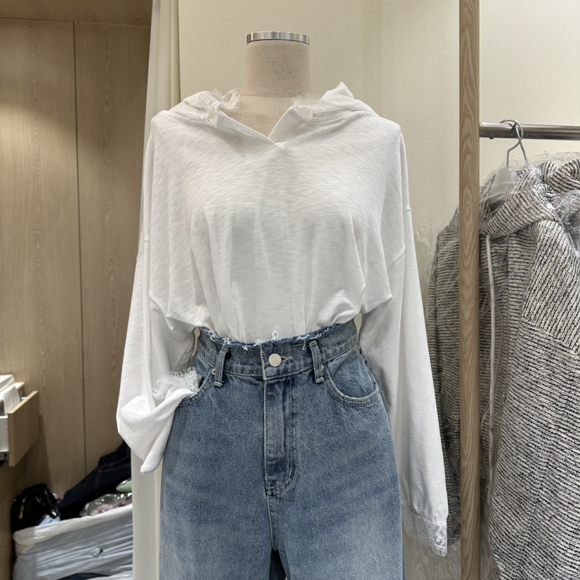 VINTAGE VIBE韓國東大門代購女裝新品職業休閑長袖T恤蕾絲VINTAGE VIBE長袖T恤圖色2