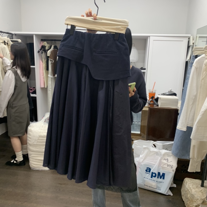 UNANSWERED-MYSTERY/FIFO韓國直郵女士新品休閑長裙包含腰帶UNANSWERED-MYSTERY/FIFO長裙