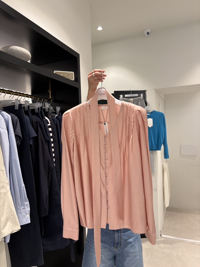 CREAM-P韓國東大門直郵女士新款人氣推薦襯衫蕾絲衫含脖帶CREAM-P襯衫/蕾絲衫圖色2