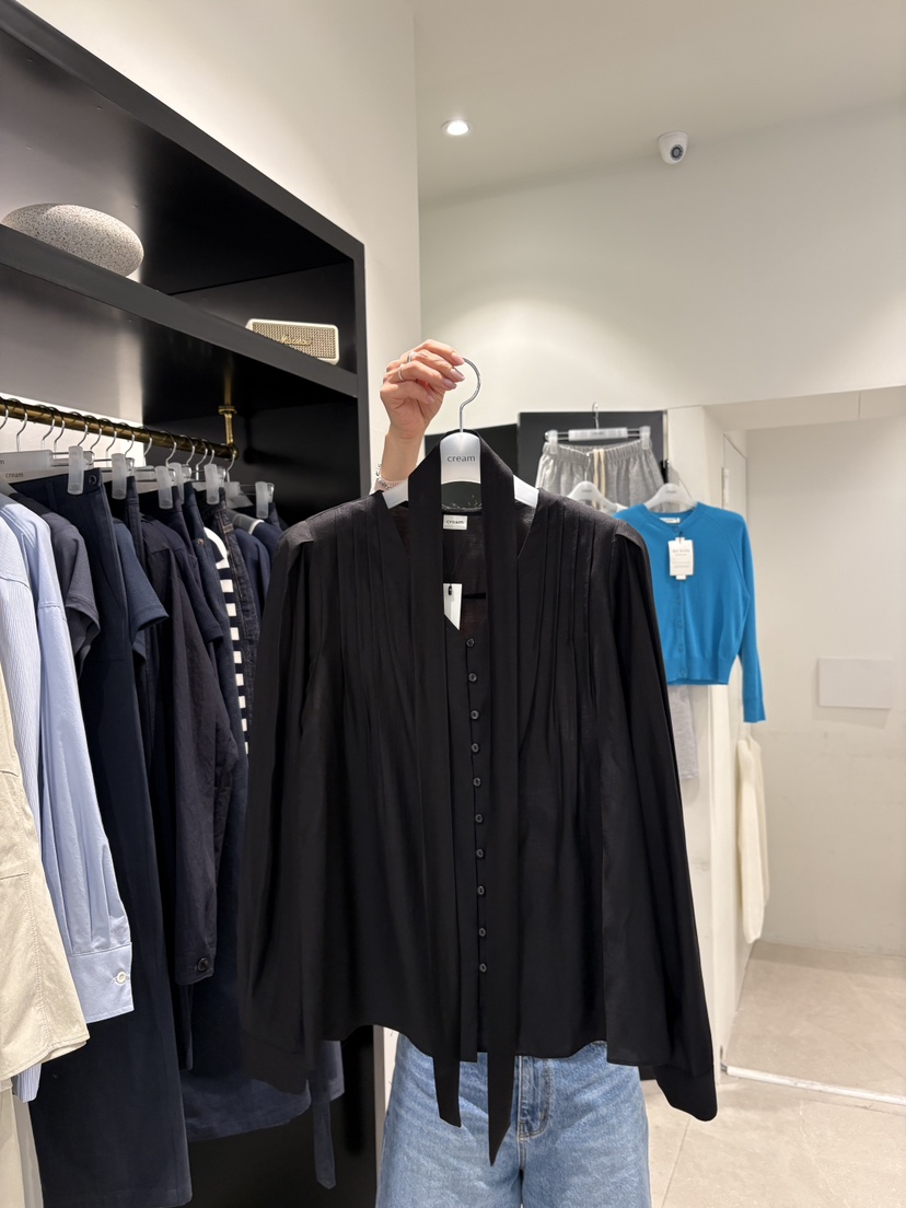 CREAM-P韓國東大門直郵女士新款人氣推薦襯衫蕾絲衫含脖帶CREAM-P襯衫/蕾絲衫圖色3