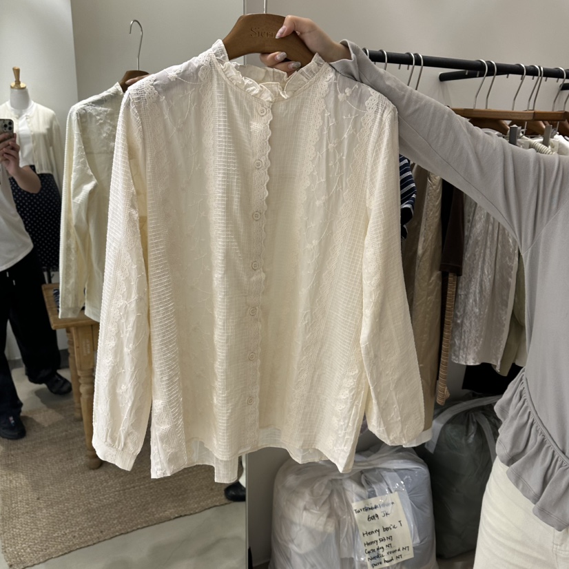 SIERRA韓國東大門直郵女裝新款26春夏休閑時尚襯衫蕾絲衫SIERRA襯衫/蕾絲衫圖色1