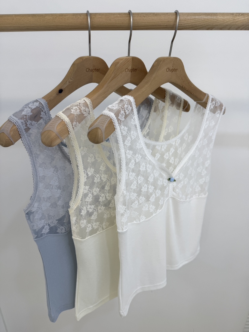 BY CHAPTER韓國直郵實拍女士新品時尚吊帶背心不含內搭蕾絲BY Chapter吊帶/背心