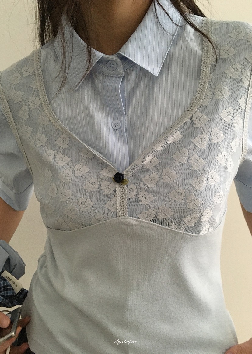 BY CHAPTER韓國直郵實拍女士新品時尚吊帶背心不含內搭蕾絲BY Chapter吊帶/背心圖色2