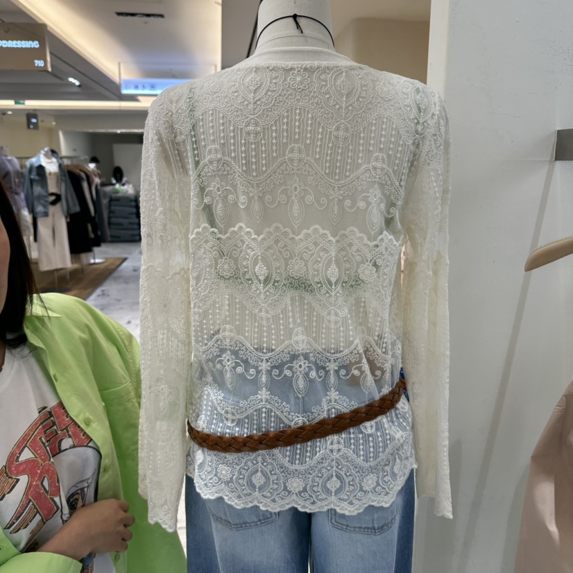 REPELLER韓國直郵女士新品26春夏職業休閑襯衫蕾絲衫蕾絲REPELLER襯衫/蕾絲衫