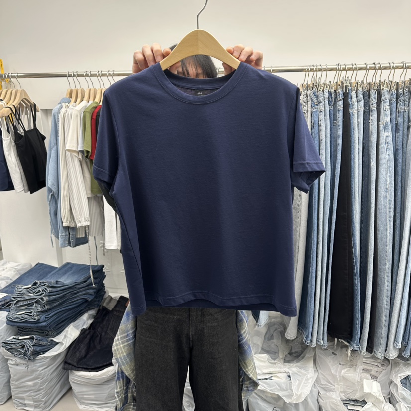 PAI韓國代購女裝新款26春夏推薦人氣時尚休閑職業熱賣T恤[PΛi]_PAiT恤圖色4深藍色